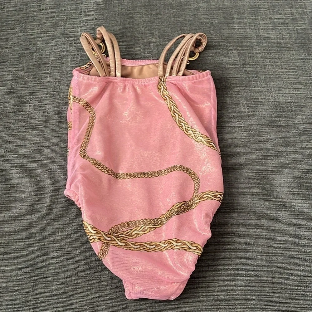 NWOT LES TOUT PETIT metallic chain one piece swimsuit size 3